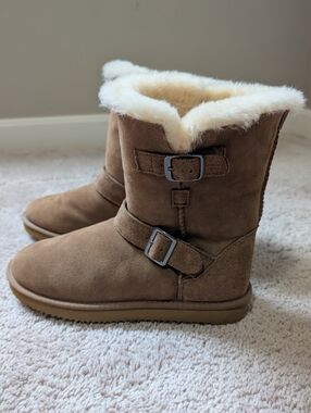 Kirkland Signature Chestnut Suede Shearling Mid-Calf Boots Size 7